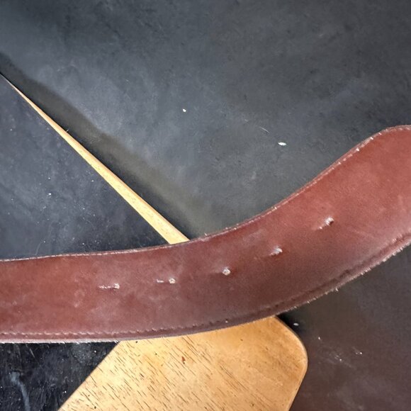 Max Mara Gold Brown Belt Rare Luxury Couture Statement Buckle  Size XL - Picture 6 of 7